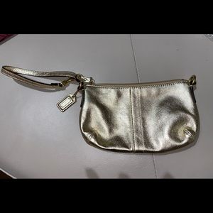 Coach Metallic Gold Wristlet Clutch